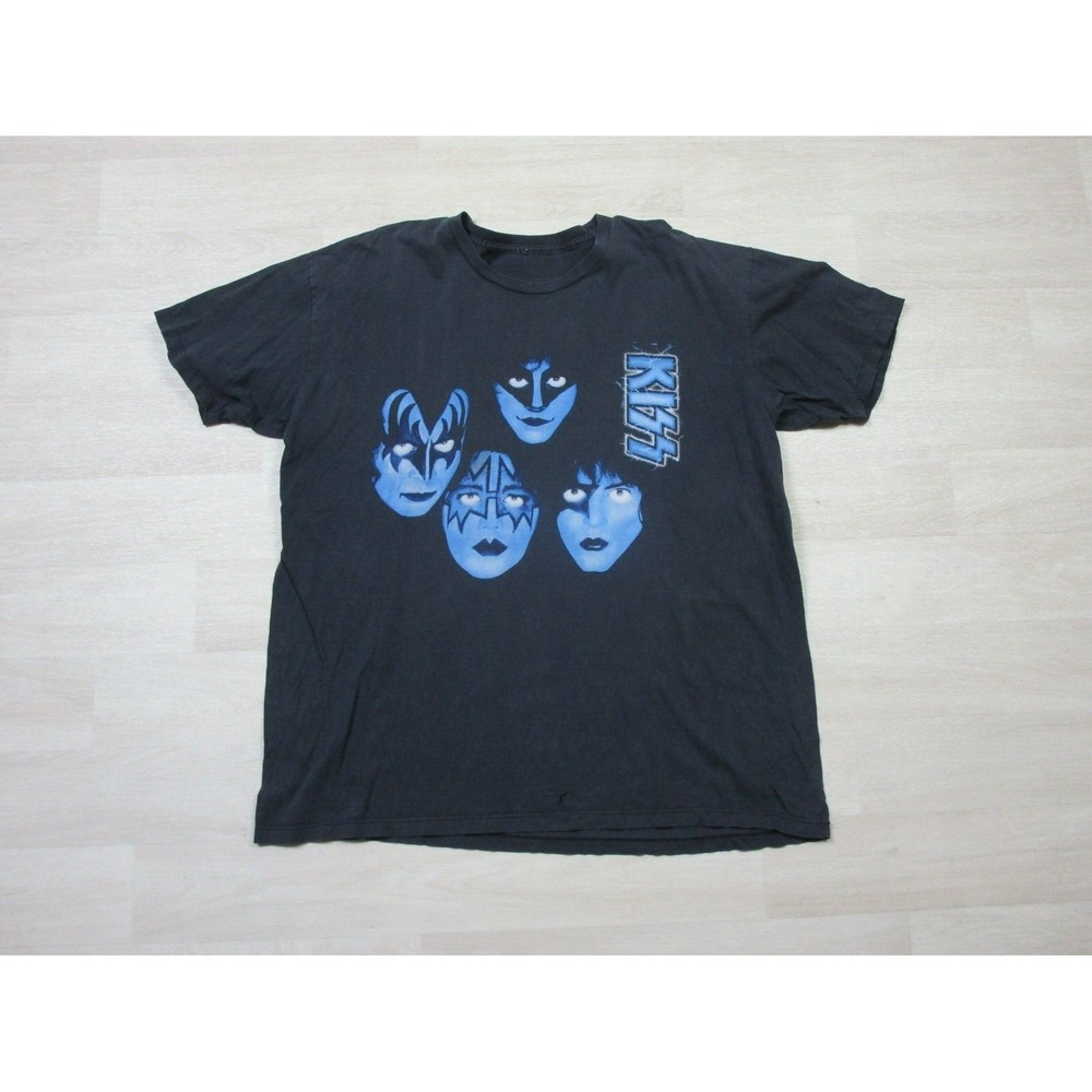 Vintage‎ KISS Band Creatures of the Night T Shirt (XL) Blue Faces Album Cover